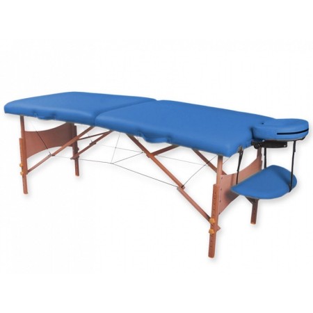 Mesa de masaje de madera de 2 secciones - azul
