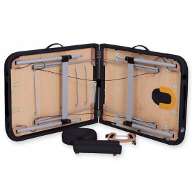 2-section aluminum massage table - black