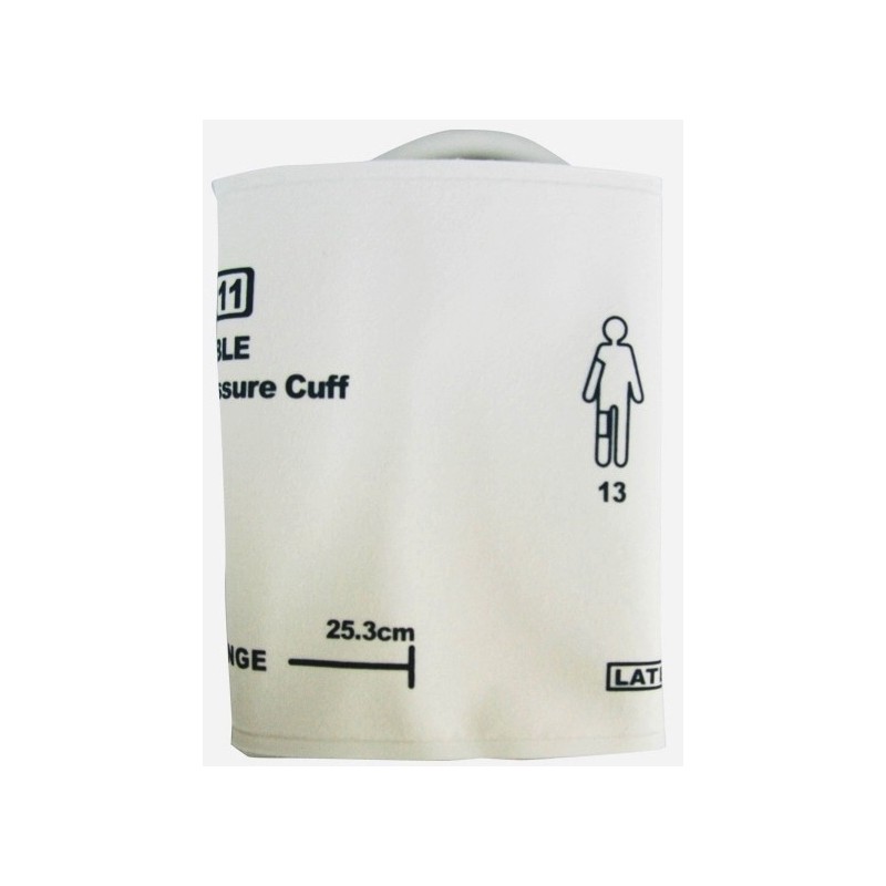 Disposable non-woven cuff for adults 25.3 - 34.3 cm with 2 tubes