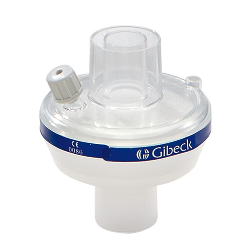 Gibeck 20651 filtre antibactérien viral stérile /hme – charge électrostatique avec douille de capnographe, raccords 22m/15f-22f