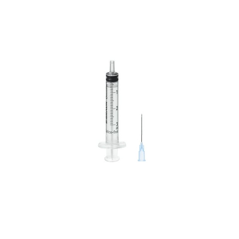 B.braun omnifix spuit 3 ml central luer - naald 23gx30mm - 100 stuks