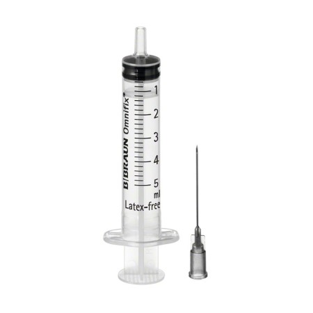 B.braun omnifix 5 ml central luer brizga - igla 22gx30mm - 100 kosov.