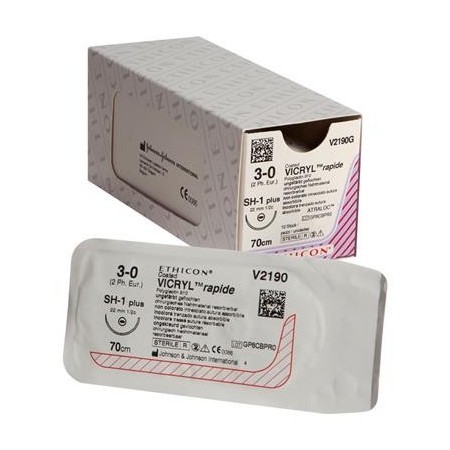 Szew wchłanialny w 42 dni ethicon vicryl rapid v2190g - igła 3/0 22 mm