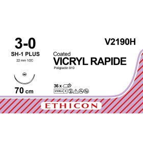 Szew wchłanialny ethicon vicryl rapide v2190h - igła 3/0 22mm