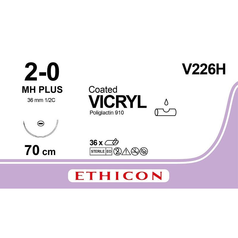 Ethicon vicryl rapide v226h resorbeerbare hechtdraad - 2/0 naald 36mm