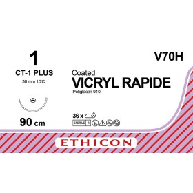 Ethicon vicryl rapide v70h resorbierbares nahtmaterial - 1/0 nadel 36mm