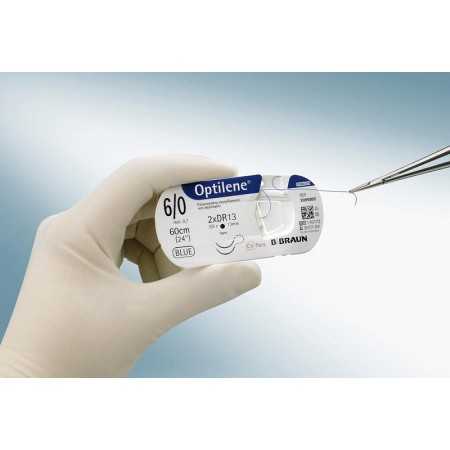 Optilene suture non assorbibili in polipropilene, ago 1/2 26mm, USP 2/0 - filo blu 75cm - 36 pz.