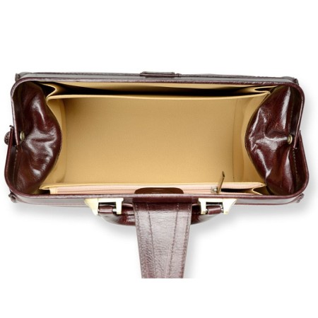 Ledertasche mit narbenleder - leder - braun