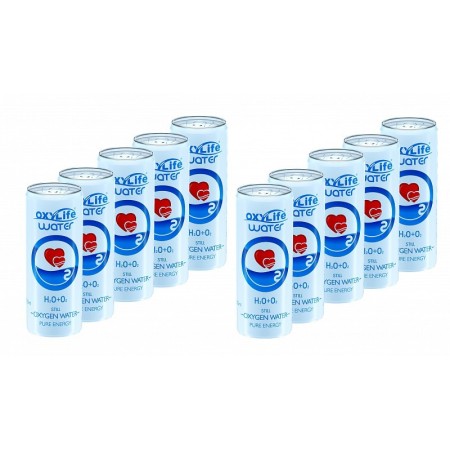 Oxylife water - vysoce kvalitní voda s čistým kyslíkem (120 mg/l) - 250 ml - 10 plechovek
