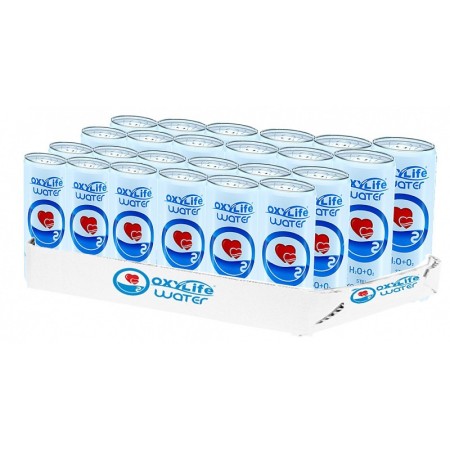 Oxylife water - hochwertiges wasser mit reinem sauerstoff (120 mg/l) - 250 ml - 24 dosen