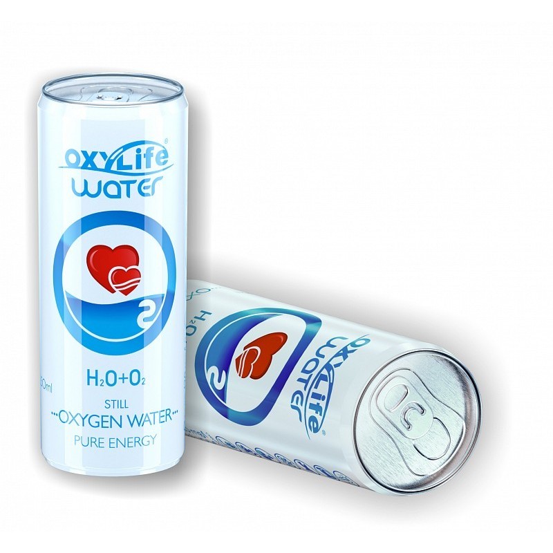 Oxylife water - acqua di alta qualità con ossigeno puro (120 mg/l) - 250 ml - 24 lattine