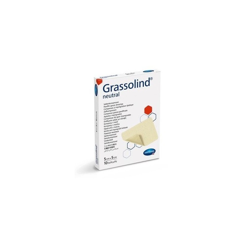 Grassolind medicazione in cotone con pomata grassa 5 x 5 cm - 10 pz.