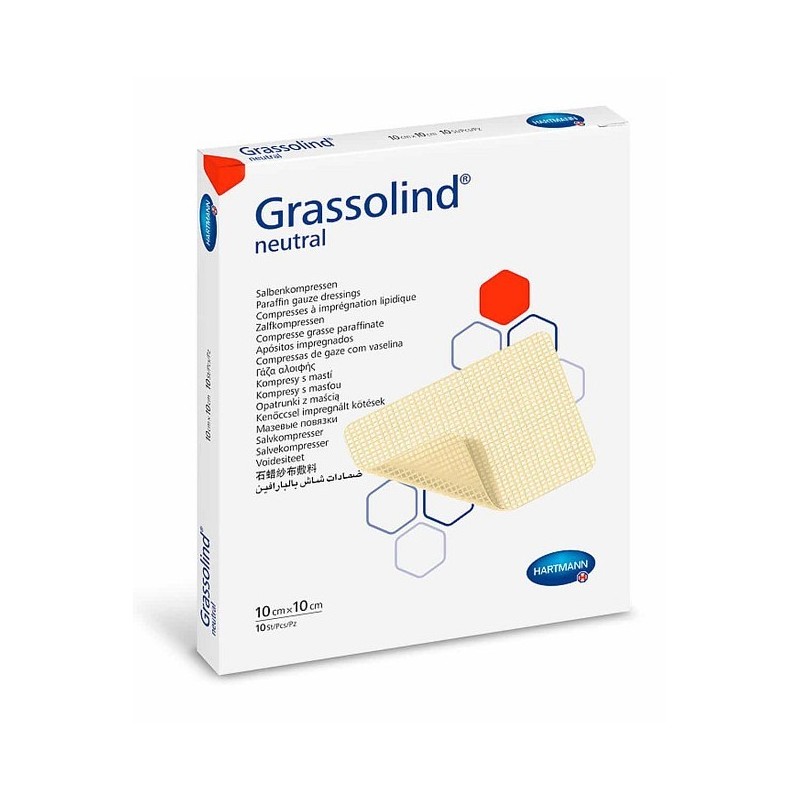 Grassolind opatrunek bawełniany z maścią tłuszczową 10 x 10 cm - 10 szt.