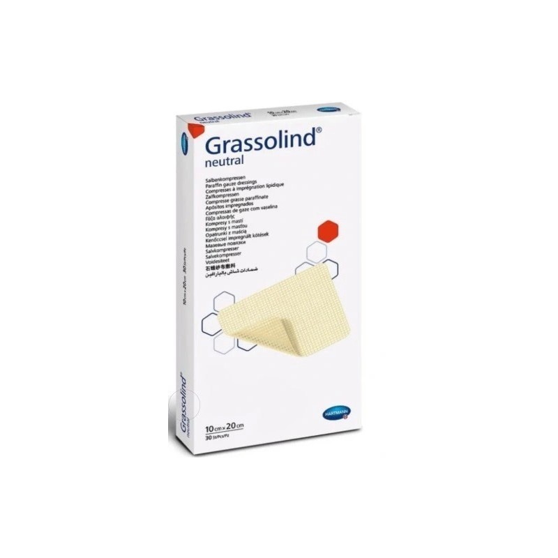 Grassolind pansement en coton avec pommade grasse 10 x 20 cm - 30 pcs.