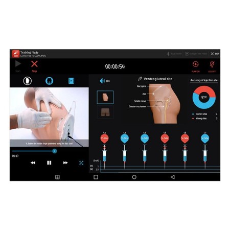 Simulateur d’injection intramusculaire avec retour d’information et tablette inclus