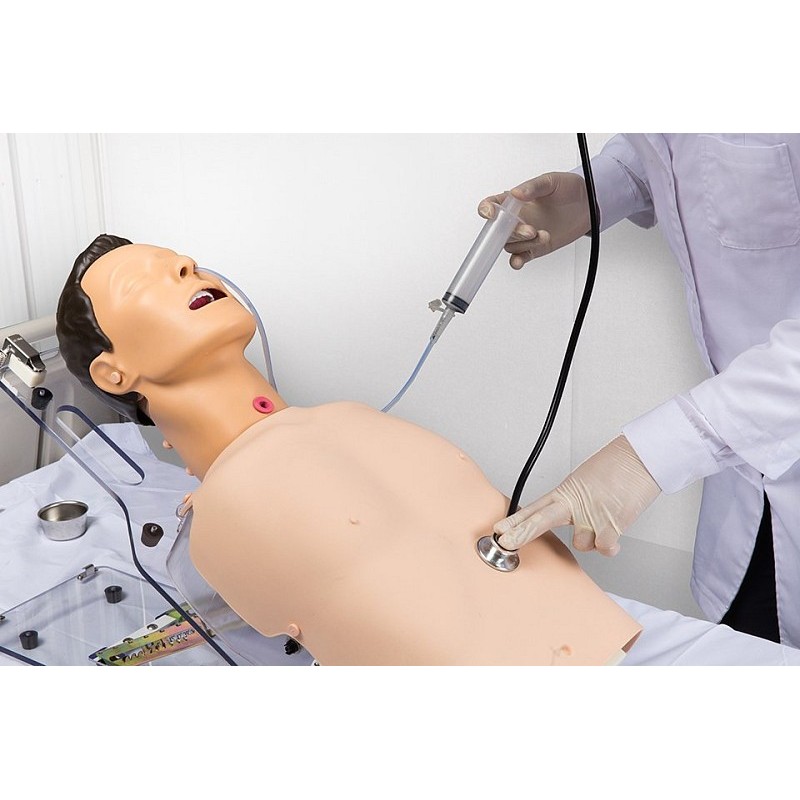 Medizinisches simulatormanagement von assistierter ernährung, peg, nasensonde und tracheotomie