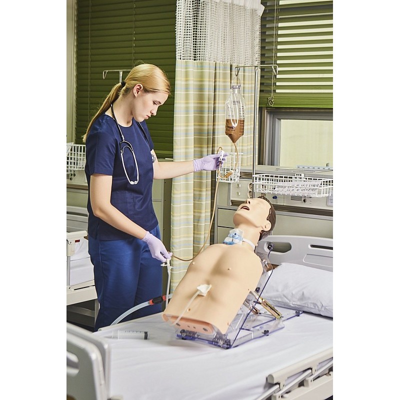 Medizinisches simulatormanagement von assistierter ernährung, peg, nasensonde und tracheotomie