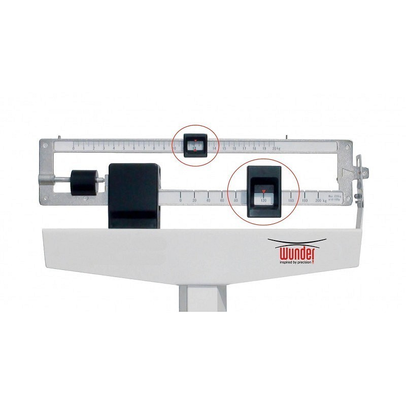 Column scale 220kg - easy reading - approved for medical use