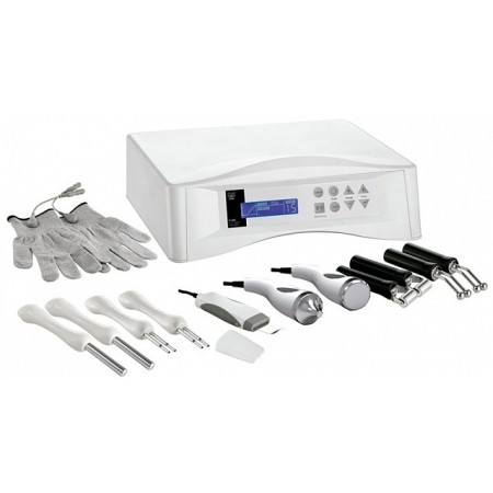 Multiequipment 5 in 1 con guanto alta conducibilità, biolifting, ultrasuoni, galvanico e peeling ultrasonico
