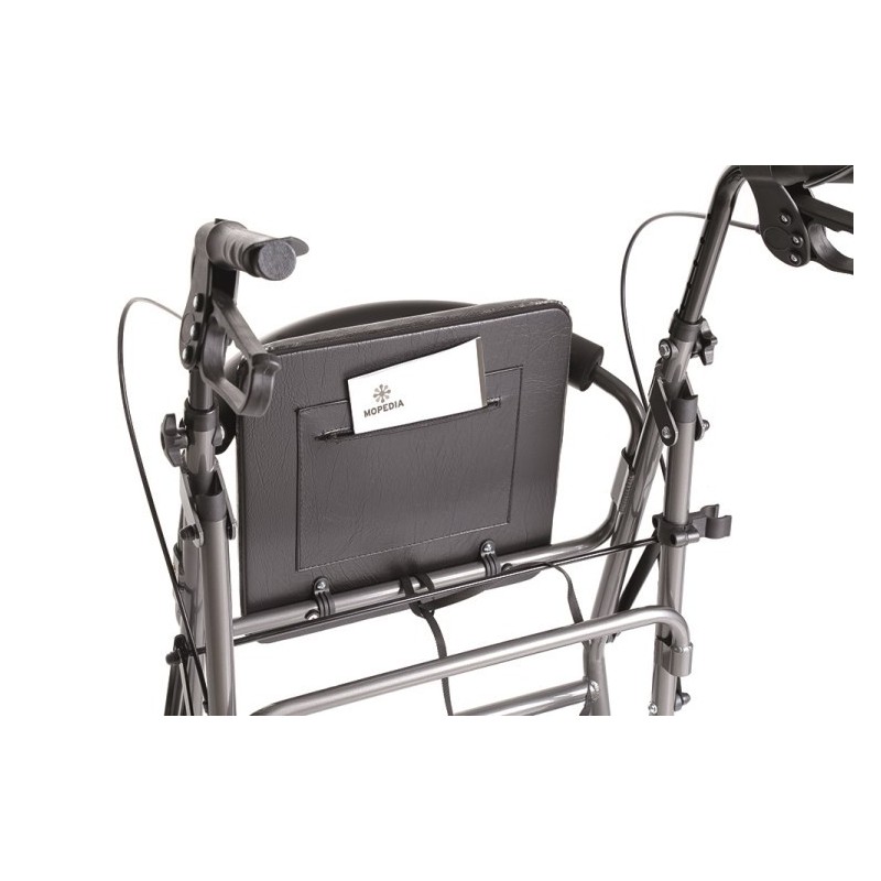 Składany rollator z malowanego aluminium - 4 koła - z tapicerowanym siedziskiem - atlante