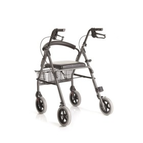 Faltbarer rollator aus lackiertem aluminium - 4 räder - mit gepolstertem sitz - atlante