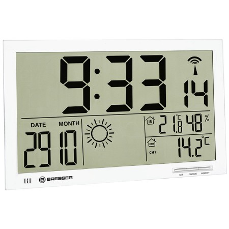 Orologio da parete Bresser MyTime Jumbo LCD, bianco