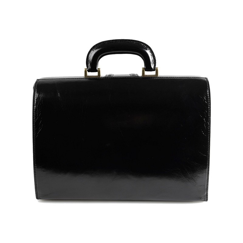 Leder blume aktentasche tasche - schwarz