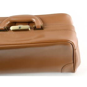 Borsa florida pelle - marrone castagna