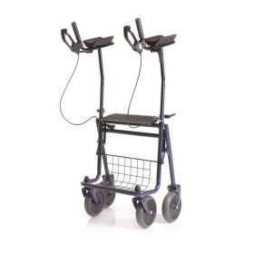 Składany rollator ze stali malowanej - 4 koła z podparciem antyramiennym - era