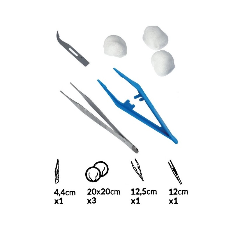 Kit de retrait de sutures 1 stérile