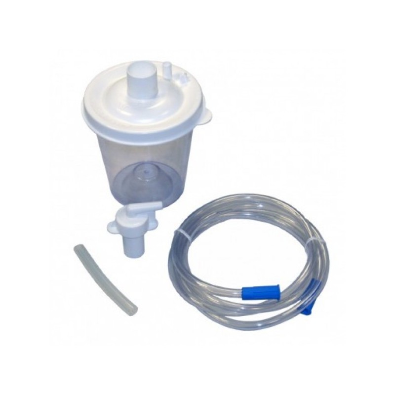 Nuovo vaso di ricambio 800 cc per vacuaid devilbiss completo di filtro incorporato e tubo