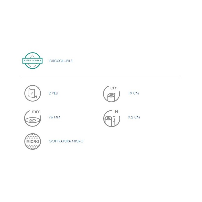 Tecnocell tekno 200 dombornyomott 2 rétegű wc-papír 9,1 cm x 144 m - 12 tekercs