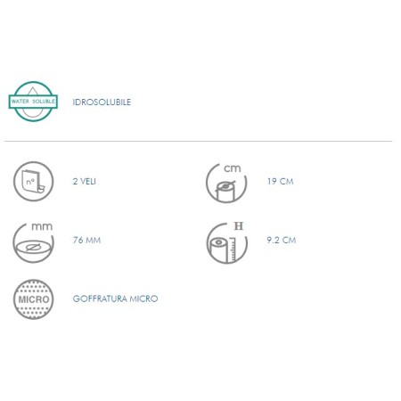 Tecnocell tekno 200 geprägtes 2-lagiges toilettenpapier 9,1 cm x 144 m - 12 rollen