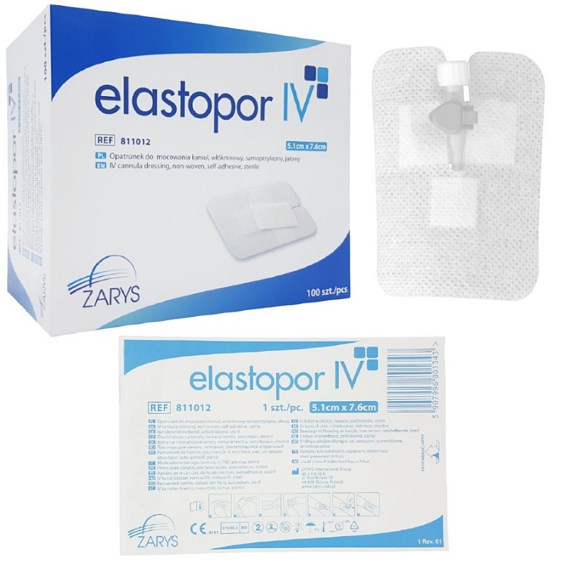 Medicazione elastopor iv per attacco cannule 5,1 x 7,6 cm - 100 pz.
