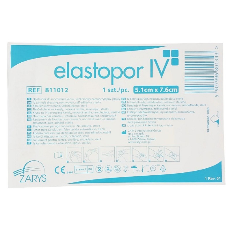 Medicazione elastopor iv per attacco cannule 5,1 x 7,6 cm - 100 pz.