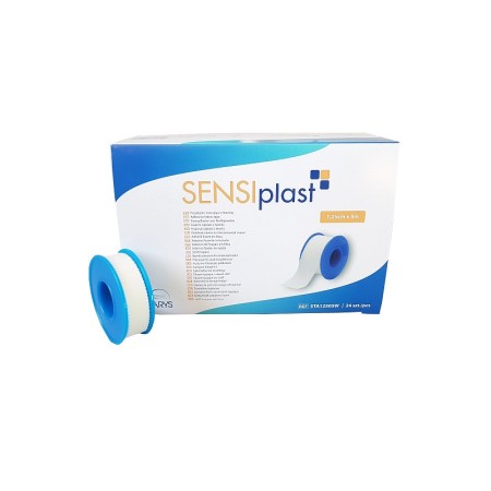 Sensiplast white fabric plaster spool 1.25 cm x 5 m - 24 rolls