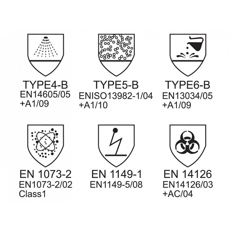 Gesealde geïsoleerde overall - type 4b-5b-6b - l - wegwerp