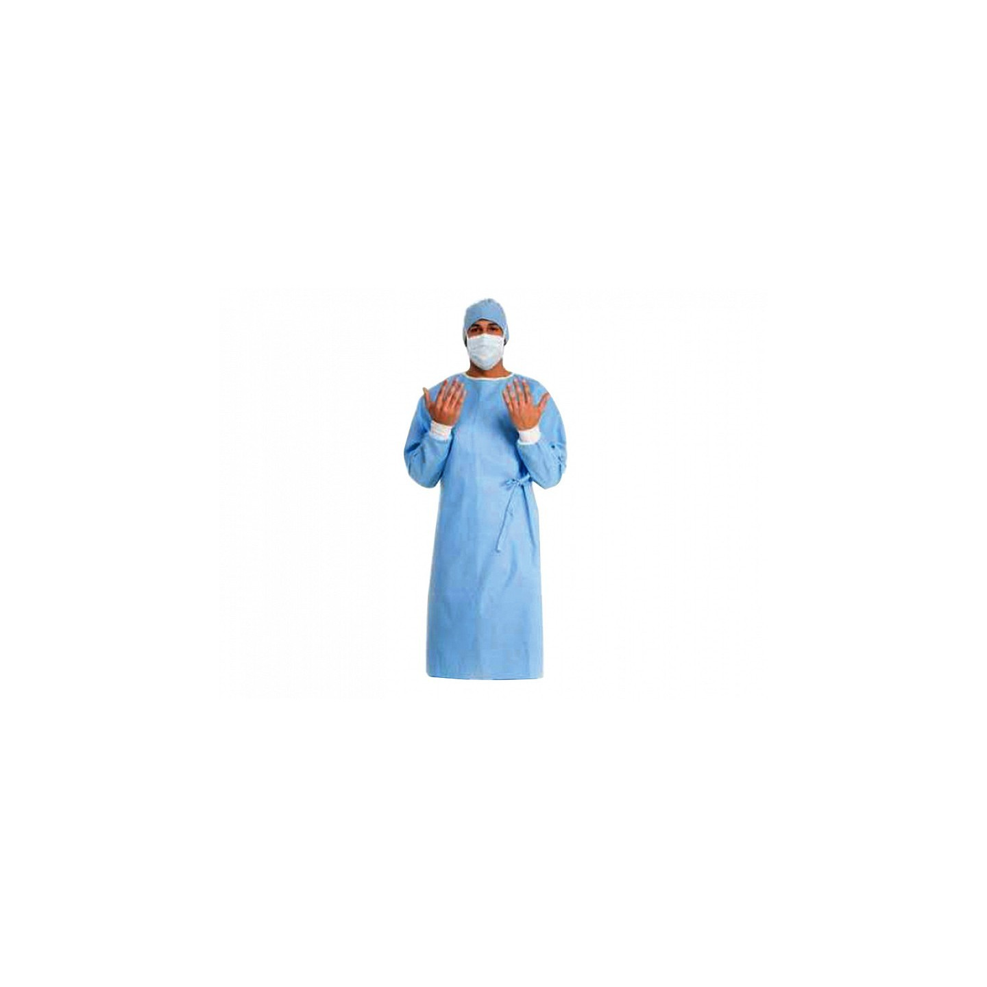 Avental cirúrgico 50g/m2 120x140 cm - tamanho m - estéril - maço 50 unidades.