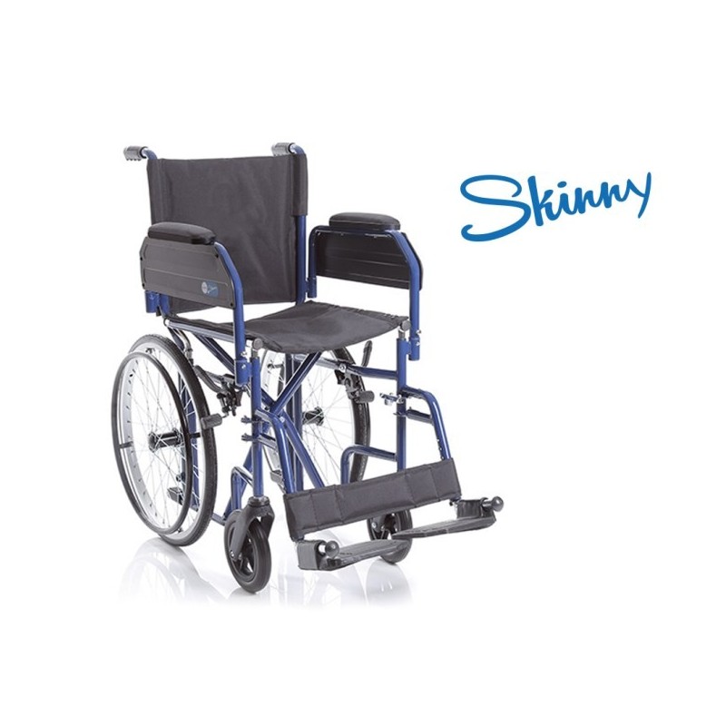 Space-saving folding wheelchair - self-propelled skinny