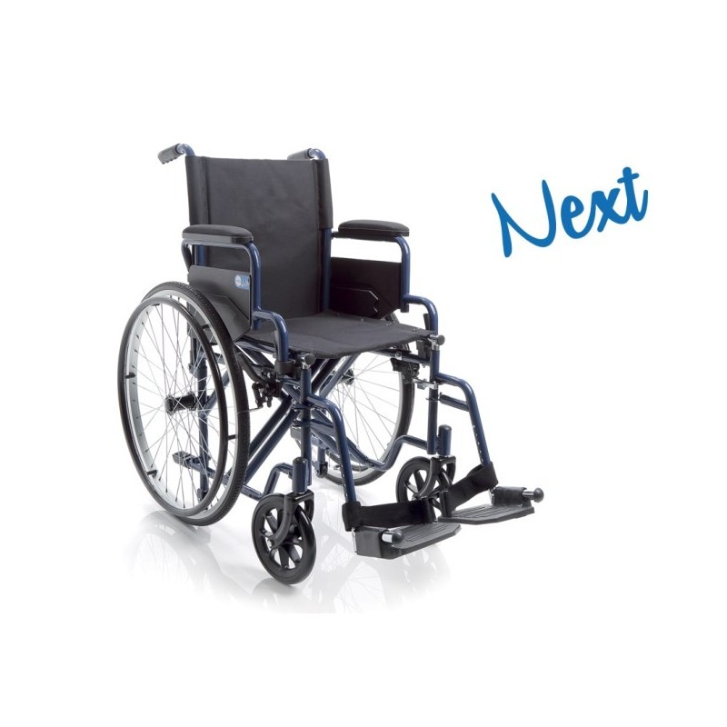 Siguiente silla de ruedas plegable autopropulsada: neumáticos macizos, asiento de su elección