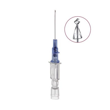 Aghi cannula 1 via B.Braun Introcan Safety 22Gx25mm Blu, senza alette, in PUR - 50 pz.