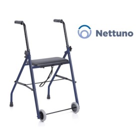 Painted steel folding rollator - 2 wheels with seat - nettuno
