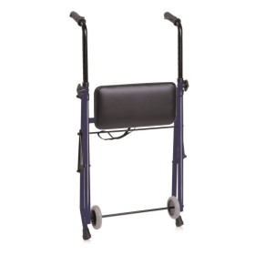 Andador plegable de acero pintado - 2 ruedas con asiento - nettuno
