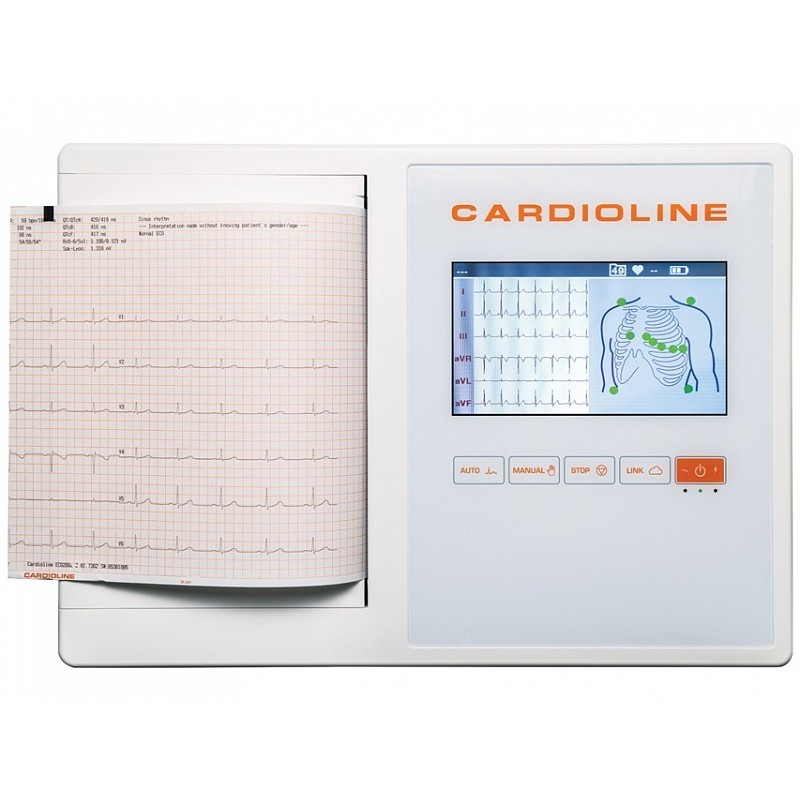 Cardioline ecg200l elektrocardiograaf met easyapp-software en glasgow-interpretatie
