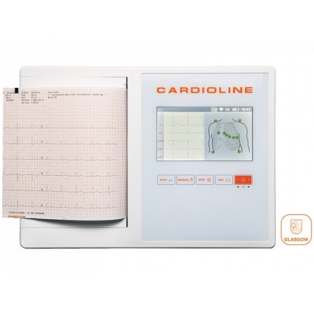 Cardioline ecg200l ekg-apparat med easyapp-programvara och glasgow-tolkning