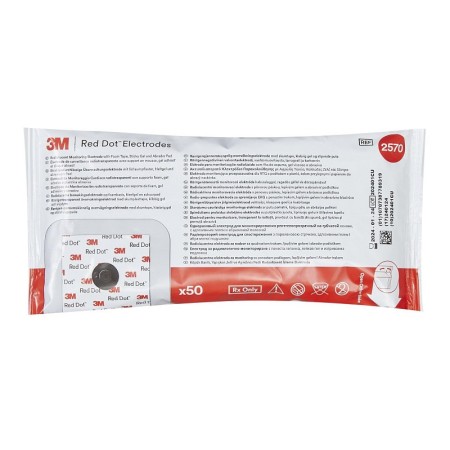 Elettrodi pregellati in foam per ecg 40 x 35 mm red dot 2570 (utilizzabile per 5 giorni) - conf. 50 pz.