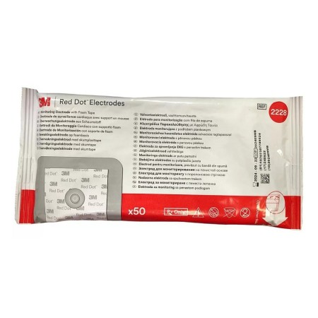 Elektrody foam wstępnie żelowane do ekg 37x33 mm 3m red dot 2228 - opakowanie. z 50 elektrod