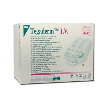 Tegaderm i.v. medicazione in pellicola trasparente con bordo 1633, 7x8,5cm, 100 pezzi