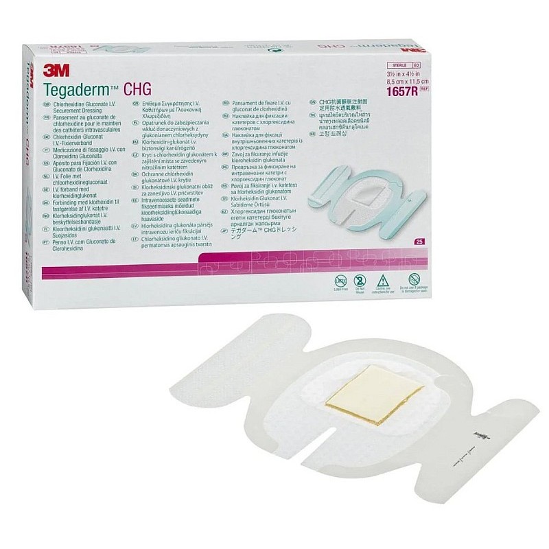 3m tegaderm chg iv fixeringsförband, 1657r, 11,5 cm x 8,5 cm, 25 st.
