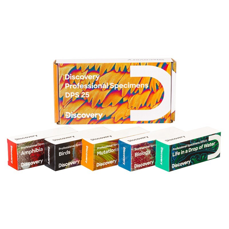 Set von mikropräparaten levenhuk discovery prof dps 5. "amphibische welt"